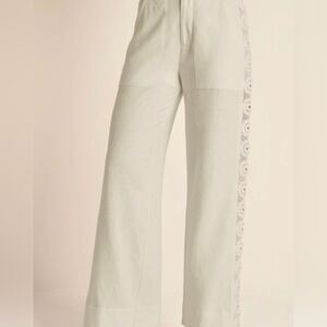 Women’s Wide-Leg Crochet SideTrim Pants  - Size 12